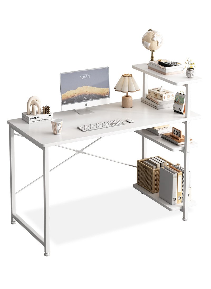 Stubborn - Study desk with storage space Computer desk is suitable for living room, bedroom, office and small apartment dormitory, etc. 100×45×73cm - Image 1
