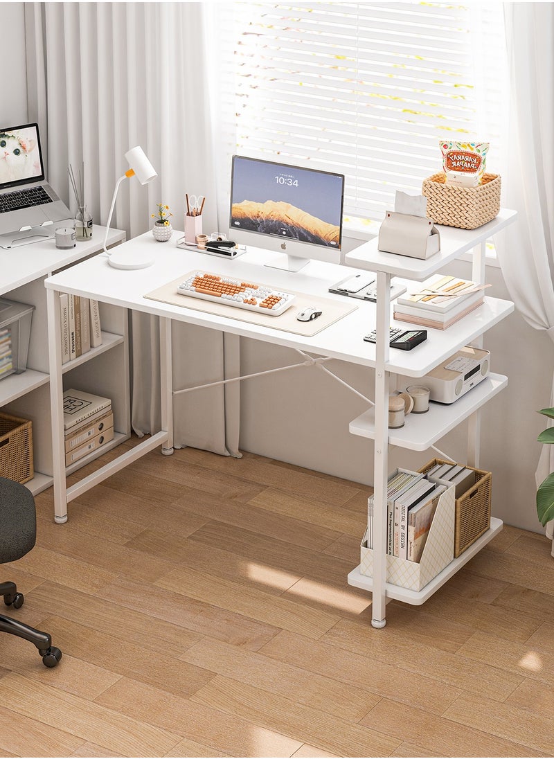 Stubborn - Study desk with storage space Computer desk is suitable for living room, bedroom, office and small apartment dormitory, etc. 100×45×73cm - Image 1