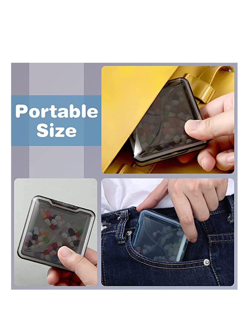 Small Pill Organizer Waterproof Portable Travel Medicine Box for Purse or Pocket Daily with Removable Compartment Vitamin Fish Oil Supplement 4 Pieces - Image 3