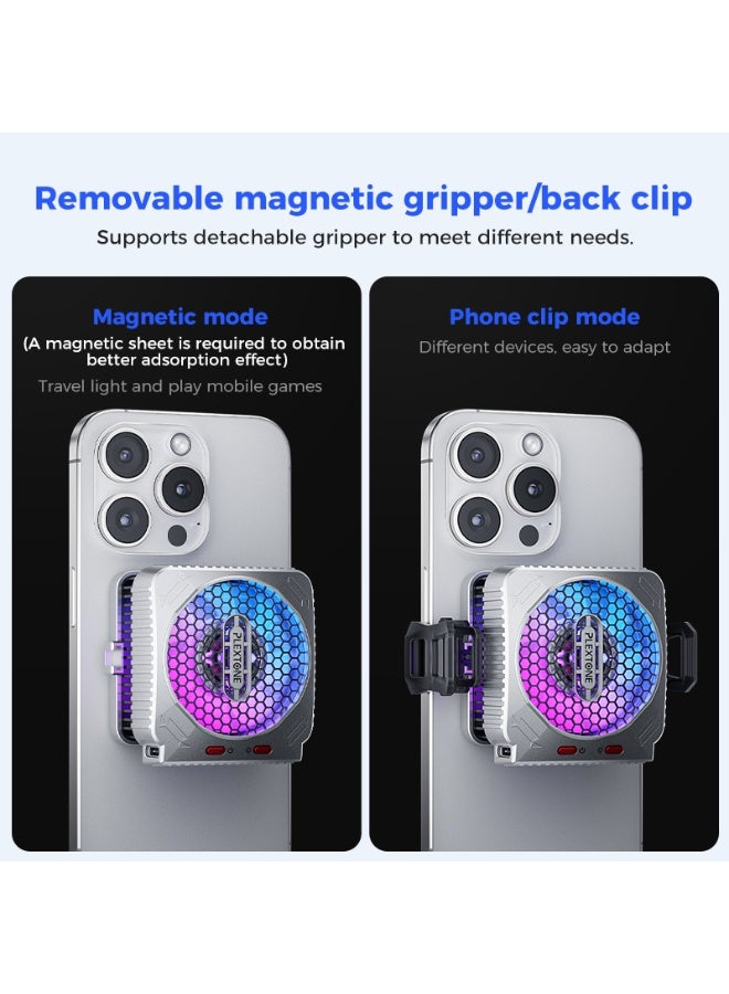 Plextone MX2 Magnetic Semiconductor Cooling Fan with RGB Lighting 6Pro 27W Liquid Cooler for Mobile Phones and Tablets - Image 3