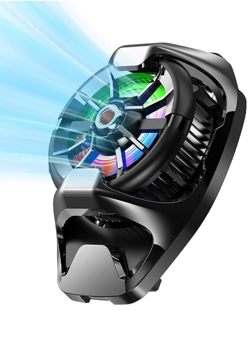 Memo - DL22 Mobile Phone Cooling Fan, Cell Phone Cooler | Back Clip Phone Cooling Radiator,Portable Cell Phone Cooling Fan with RGB Lighting,Semiconductor Mobile Phone Cooling Fan for Gaming - Image 1
