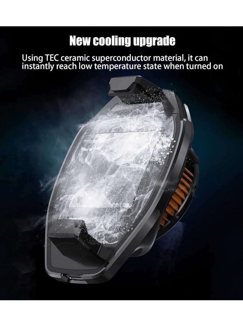 Memo - DL22 Mobile Phone Cooling Fan, Cell Phone Cooler | Back Clip Phone Cooling Radiator,Portable Cell Phone Cooling Fan with RGB Lighting,Semiconductor Mobile Phone Cooling Fan for Gaming - Image 1