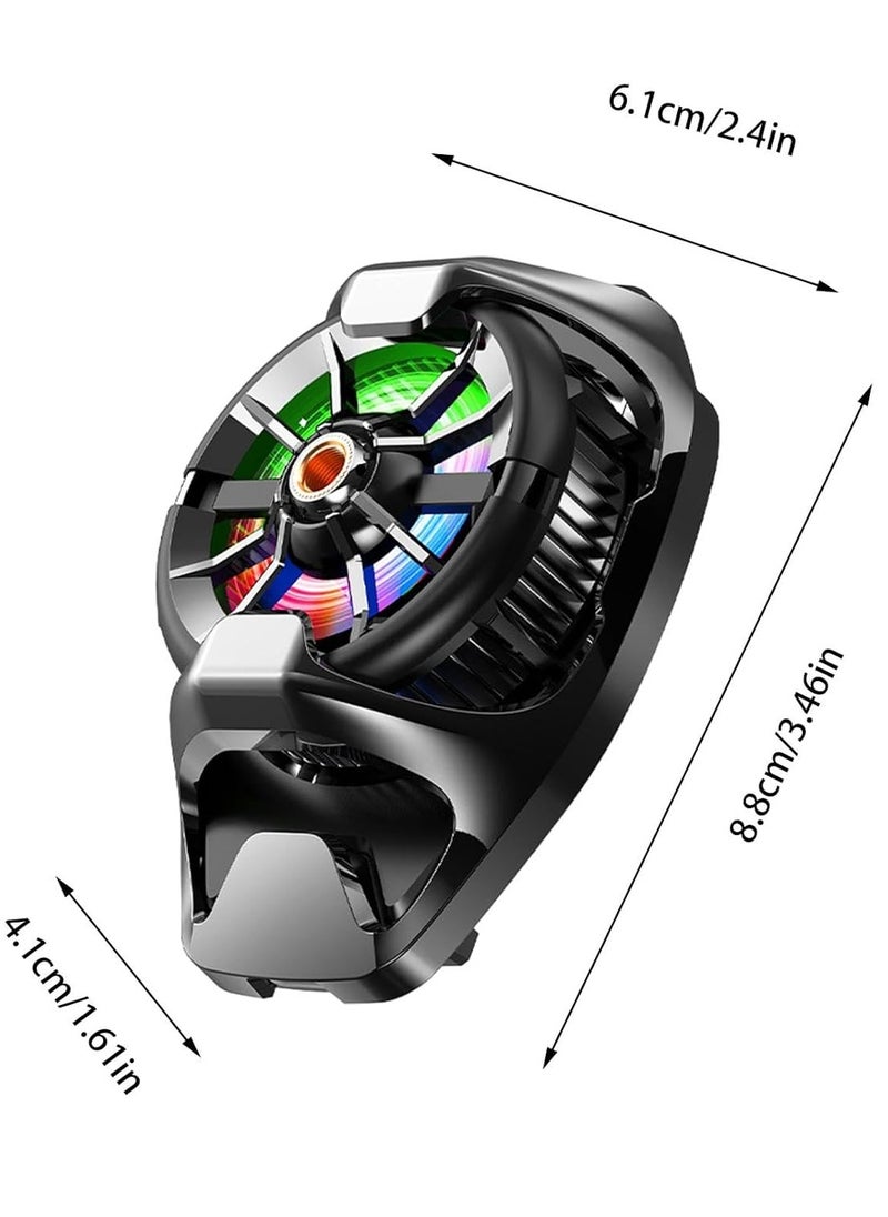 Memo - DL22 Mobile Phone Cooling Fan, Cell Phone Cooler | Back Clip Phone Cooling Radiator,Portable Cell Phone Cooling Fan with RGB Lighting,Semiconductor Mobile Phone Cooling Fan for Gaming - Image 1