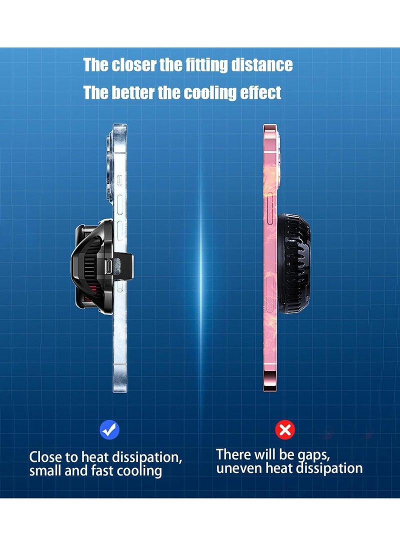 Memo - DL22 Mobile Phone Cooling Fan, Cell Phone Cooler | Back Clip Phone Cooling Radiator,Portable Cell Phone Cooling Fan with RGB Lighting,Semiconductor Mobile Phone Cooling Fan for Gaming - Image 1