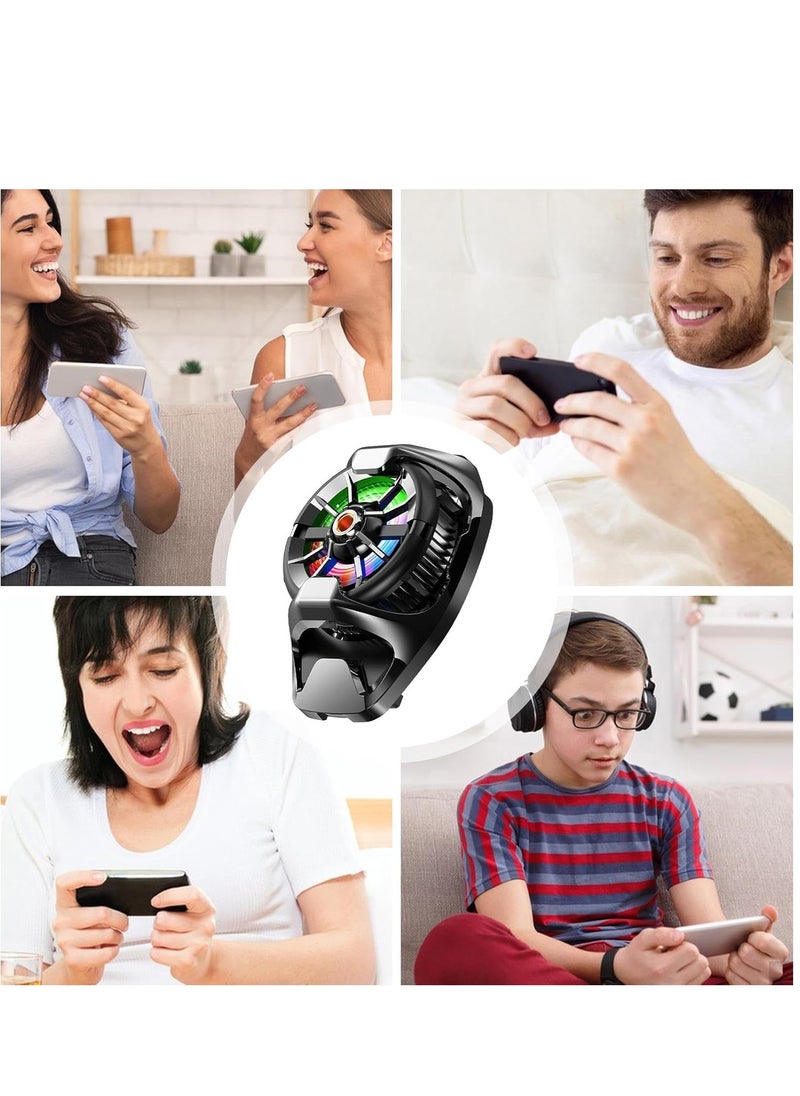 Memo - DL22 Mobile Phone Cooling Fan, Cell Phone Cooler | Back Clip Phone Cooling Radiator,Portable Cell Phone Cooling Fan with RGB Lighting,Semiconductor Mobile Phone Cooling Fan for Gaming - Image 1