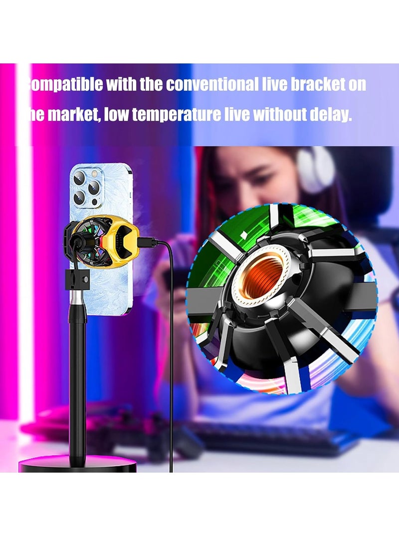 Memo - DL22 Mobile Phone Cooling Fan, Cell Phone Cooler | Back Clip Phone Cooling Radiator,Portable Cell Phone Cooling Fan with RGB Lighting,Semiconductor Mobile Phone Cooling Fan for Gaming - Image 1