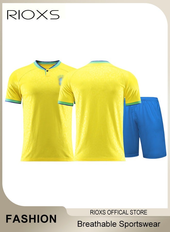 Sportswear Souvenir Clothing Set For Adults Men's And Women's Short-Sleeved Shirts and Sportswear Breathable Football Clothes Uniforms  - Image 1