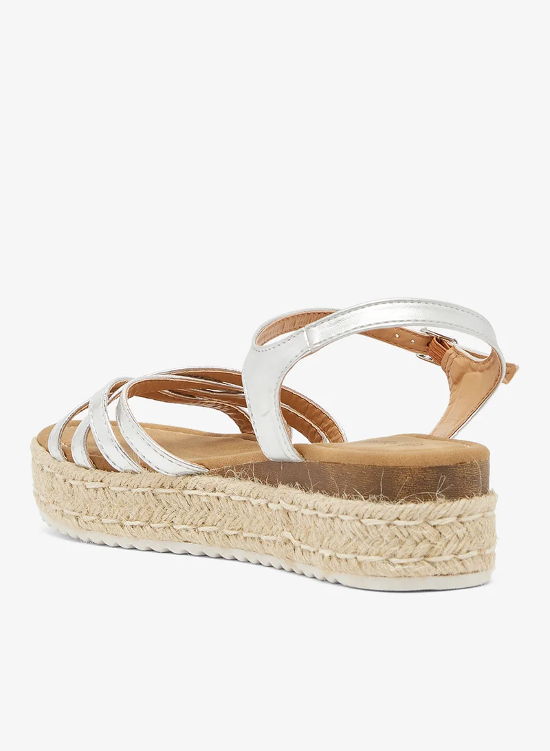 Savannah Collection Silver Wedge Metallic Silver Sandals for Women | Best Price UAE