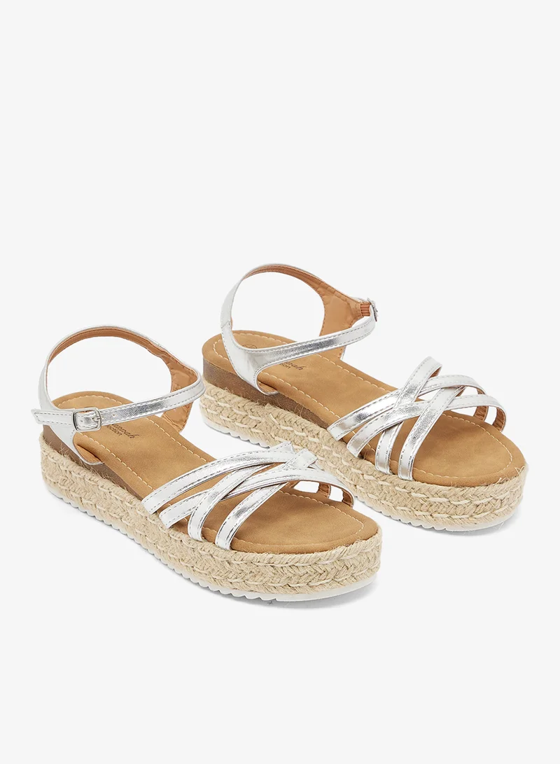 Savannah Collection Silver Wedge Metallic Silver Sandals for Women | Best Price UAE