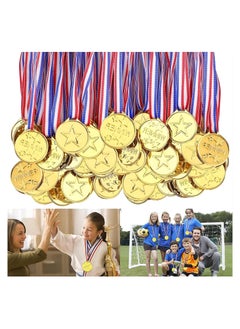 RATSAW Winner Medals 30 Pcs Plastic Medals Gold Medals for Kids with Ribbon Sports Day Medals for Children Party Favor Decorations Sports Competition Awards  - Image 1