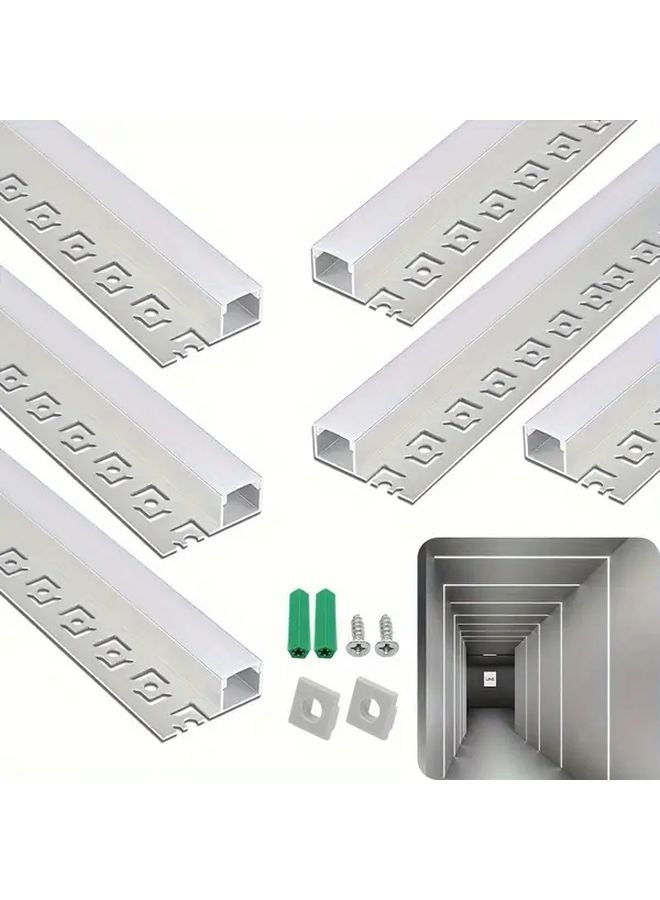 6Pcs 1 65ft 0 5m Aluminum LED Channel Silvery Recessed Diffuser For Drywall Ceiling - Image 2