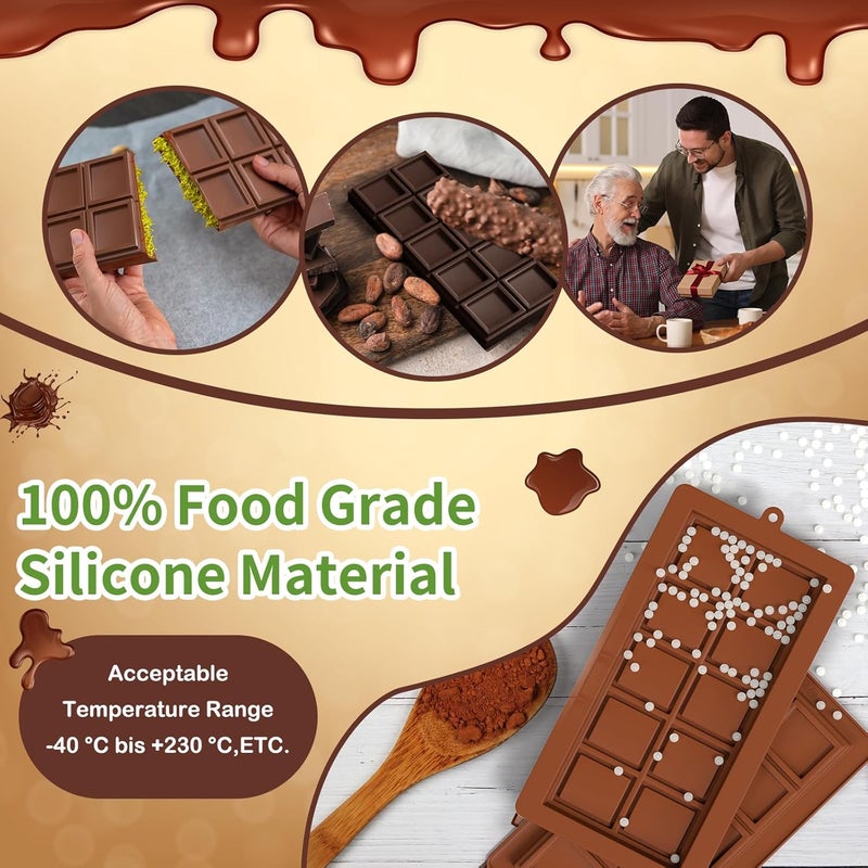 ROMINVIC Dubai Chocolate Mold 2 Pack,0.79 Inch Deep Large and Thick Silicone Chocolate Bar Molds and scraper for Stuffed Bar,Big Chocolate Candy Bar Mold for Filling Knafeh Pistachio Kit - Image 5
