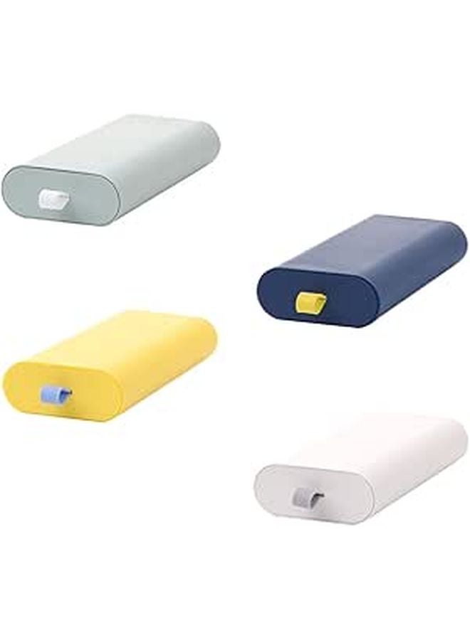 4 Pcs Small Adhesive Drawer Organizer for Office Desktop Pastel Yellow and Sage - Image 1