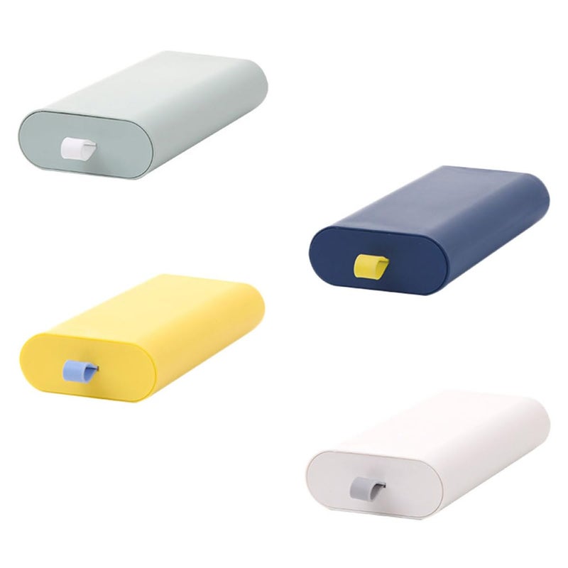 4 Pcs Small Adhesive Drawer Organizer for Office Desktop Pastel Yellow and Sage - Image 2