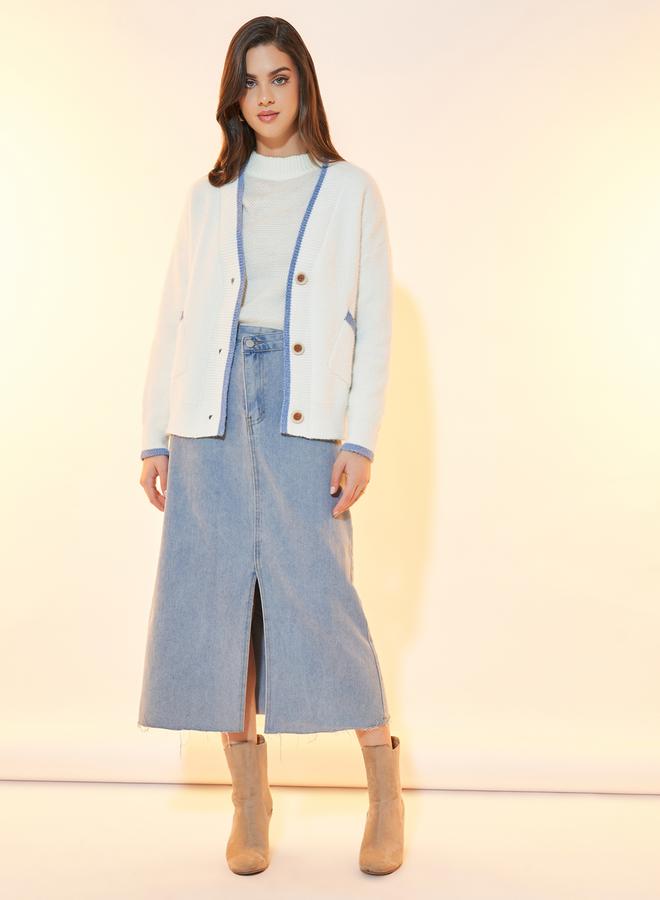تايك تو كارديجان بجيب أمامي وتفاصيل مُتباينة - Image 2