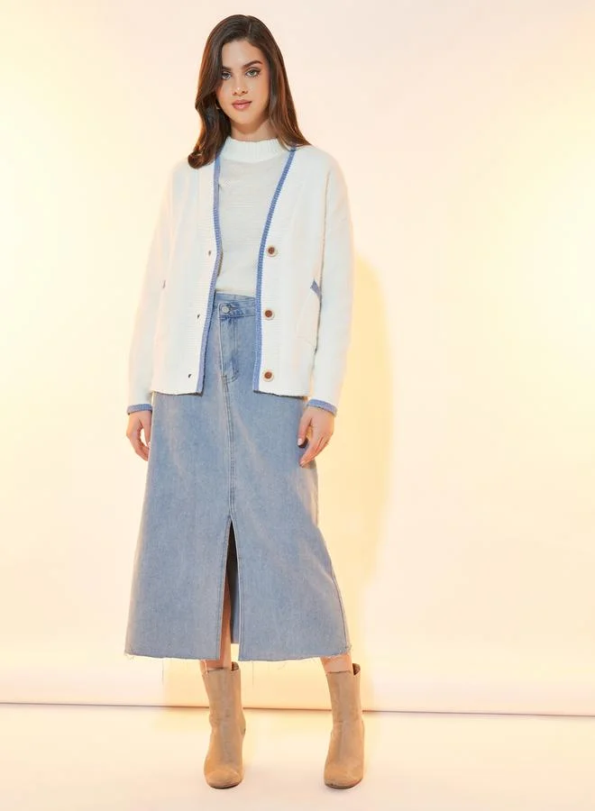 تايك تو كارديجان بجيب أمامي وتفاصيل مُتباينة