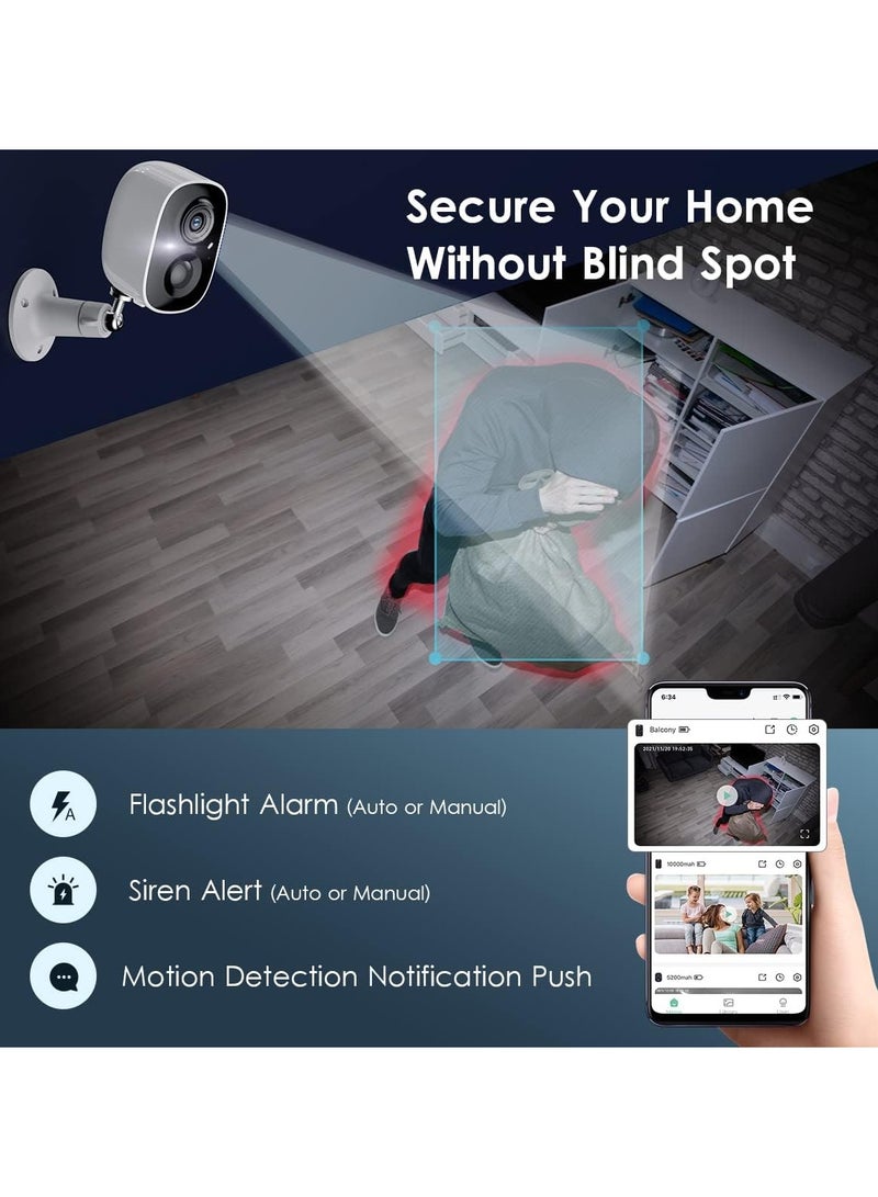 SYOSI Solar Security Cameras, Outdoor Camera Wireless, 2K 1080P Home Camera with Color Night Vision, PIR Human Detection, 2-Way Talk, IP66 Waterproof, 2.4G Wi-Fi Cameras for Outside/Indoor - Image 2