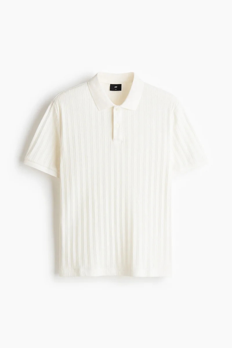 H&M  Slim Fit Textured jersey polo shirt for Men | Best Price UAE