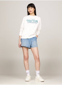 Women's Varsity Logo Boxy Sweatshirt -  Pure cotton, White - pzsku/Z117159E58DC8C6E4176EZ/45/_/1724216624/a6375260-c071-4565-bb0f-00fcda476753