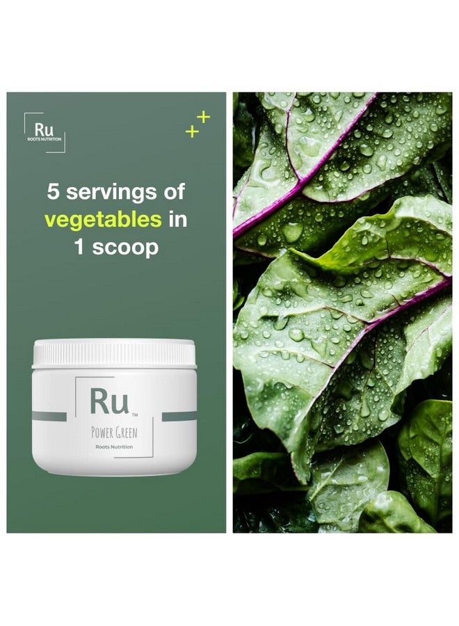 Roots Nutrition Power Green Super Food (30 Day Supply). Five Servings of Vegetables in one Scoop. Includes: Spirulina, Theobroma Cacao, Horsetail Powder, Ginger Powder, Gingko Powder, and More. - Image 2
