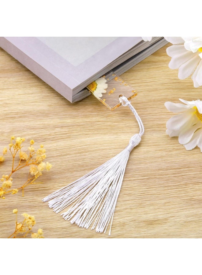 Bookmarks , 3PCS Bookmarks for Reading Women, Durable Handmade Dried Flower Resin Bookmarks with Tassels, Pretty and Increase Reading Interest - Image 5