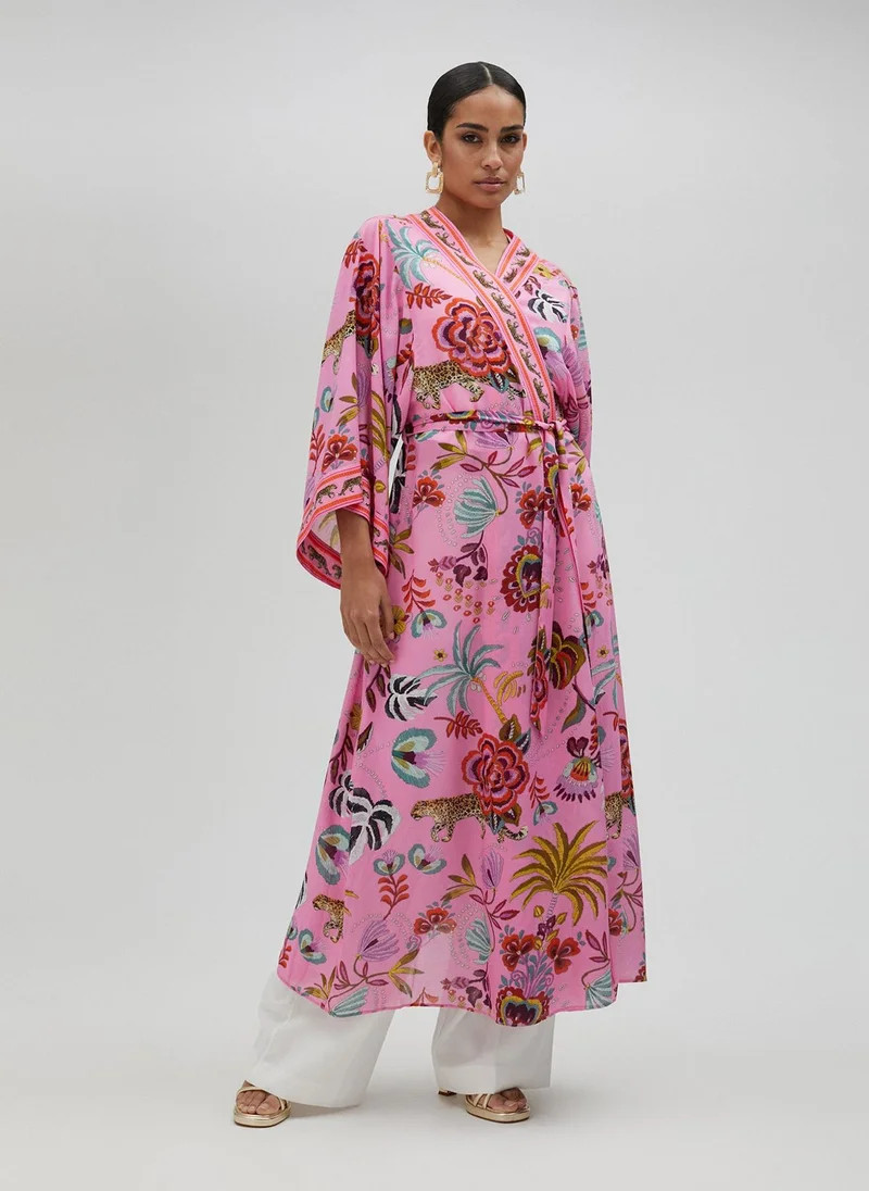 Lola Casademunt Long tropical print kimono