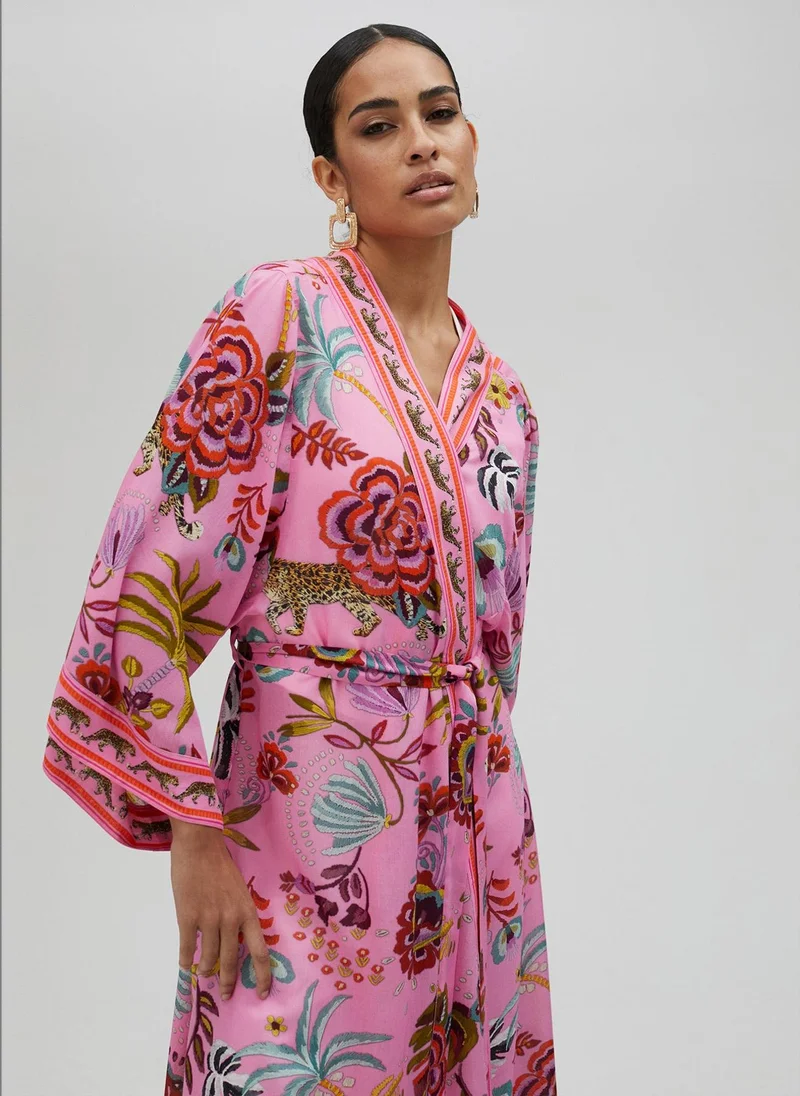 Lola Casademunt Long tropical print kimono