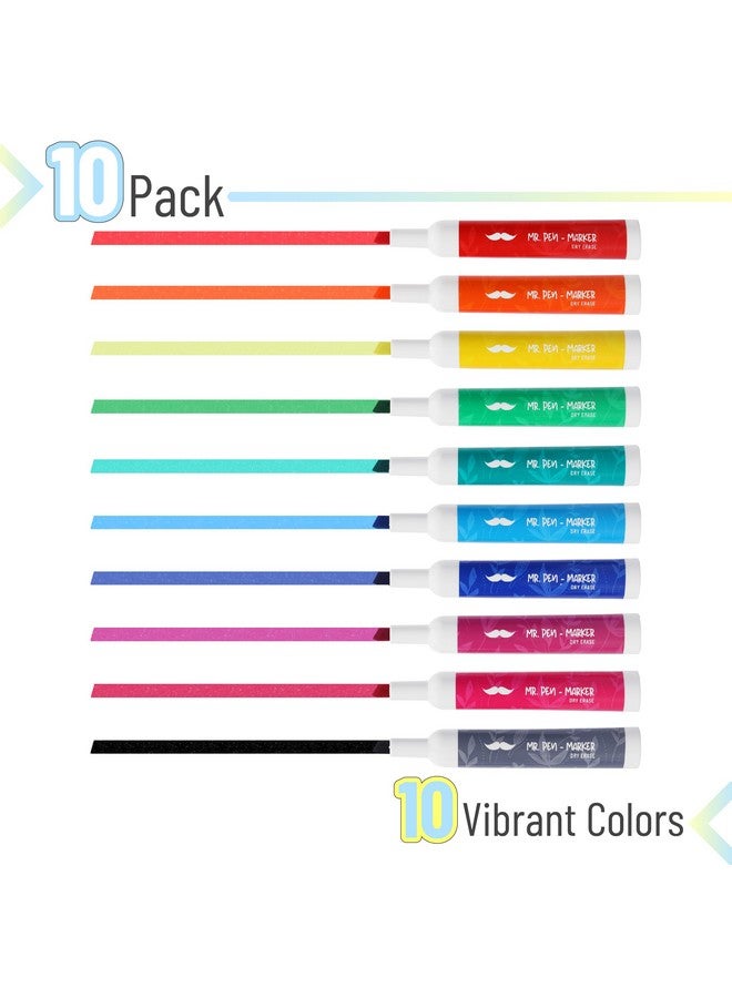 Mr. Pen - Dry Erase Markers, Low Odor Chisel Tip, 10 Pack, Vibrant Colors, White Board Markers Dry Erase, Chisel Tip Markers, Whiteboard Markers, Dry Erase Pens, Dry Erase Markers Chisel Tip - Image 2