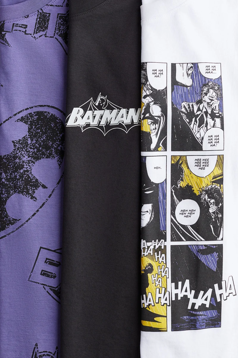 H&M 3-pack printed cotton T-shirts