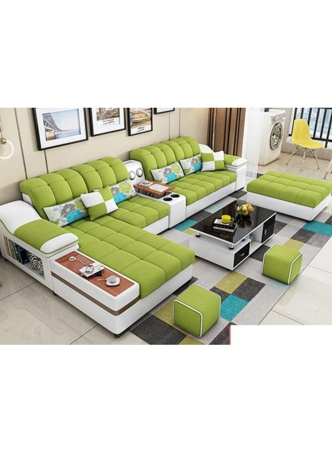 L-Shaped Modern Sectional Sofa Set - Black Center Table Not Included - Image 1