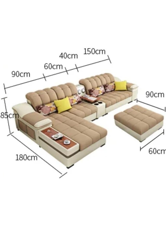 L-Shaped Modern Sectional Sofa Set - Black Center Table Not Included - Image 2