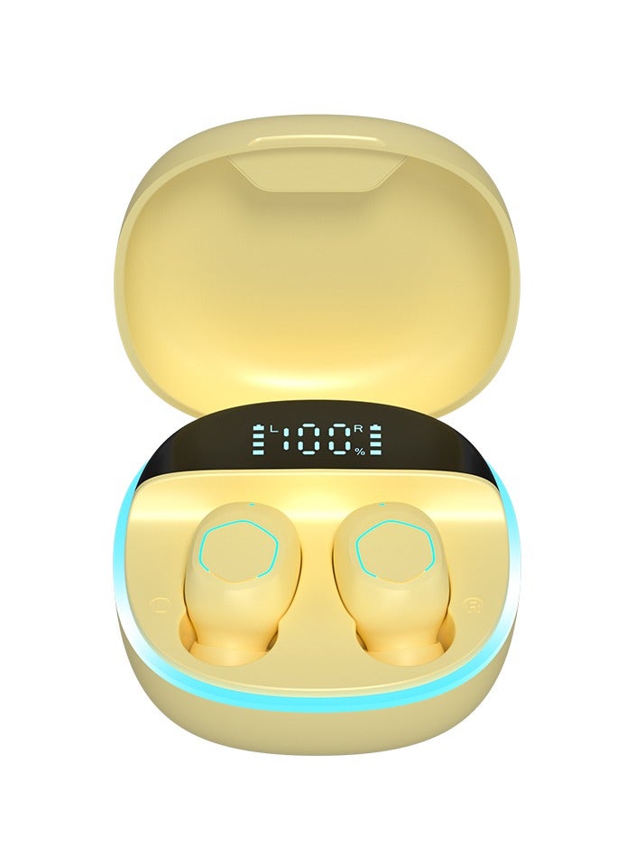 M13 Binaural True Wireless Stereo Mini In-ear Digital 5.2 Bluetooth Headset (Yellow) - Image 1