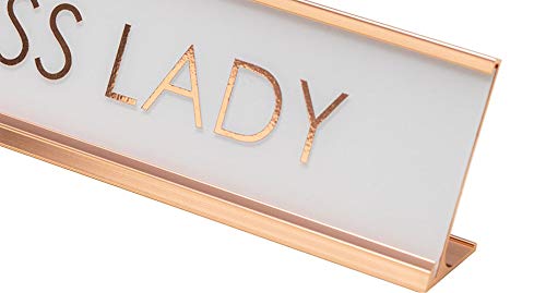 All Quality Boss Lady Rose Gold Novelty Desk Sign (2 x 8") - Image 2