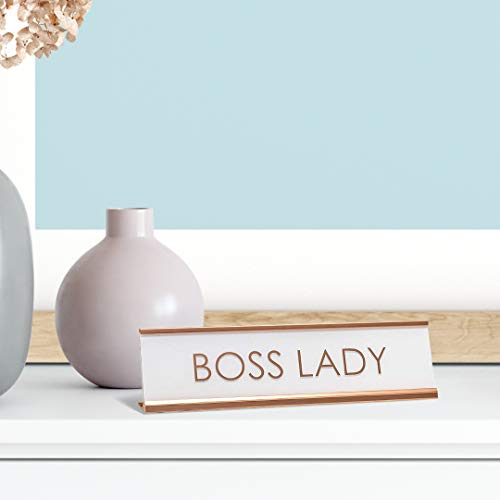 All Quality Boss Lady Rose Gold Novelty Desk Sign (2 x 8") - Image 4