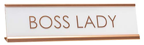 All Quality Boss Lady Rose Gold Novelty Desk Sign (2 x 8") - Image 1
