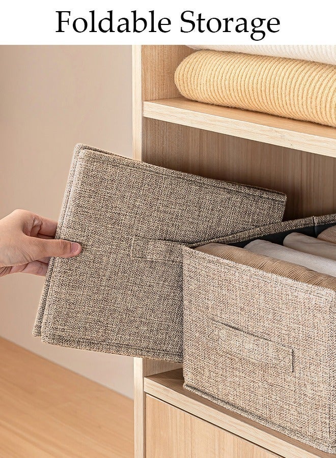 DUNISO 6pcs Wardrobe Clothes Organizer Foldable Closet Storage Organizer for Clothes Jeans Washable Closet Storage Boxes with Carrying Handles Cube Storage Bin for Home Bedroom Office - Image 2