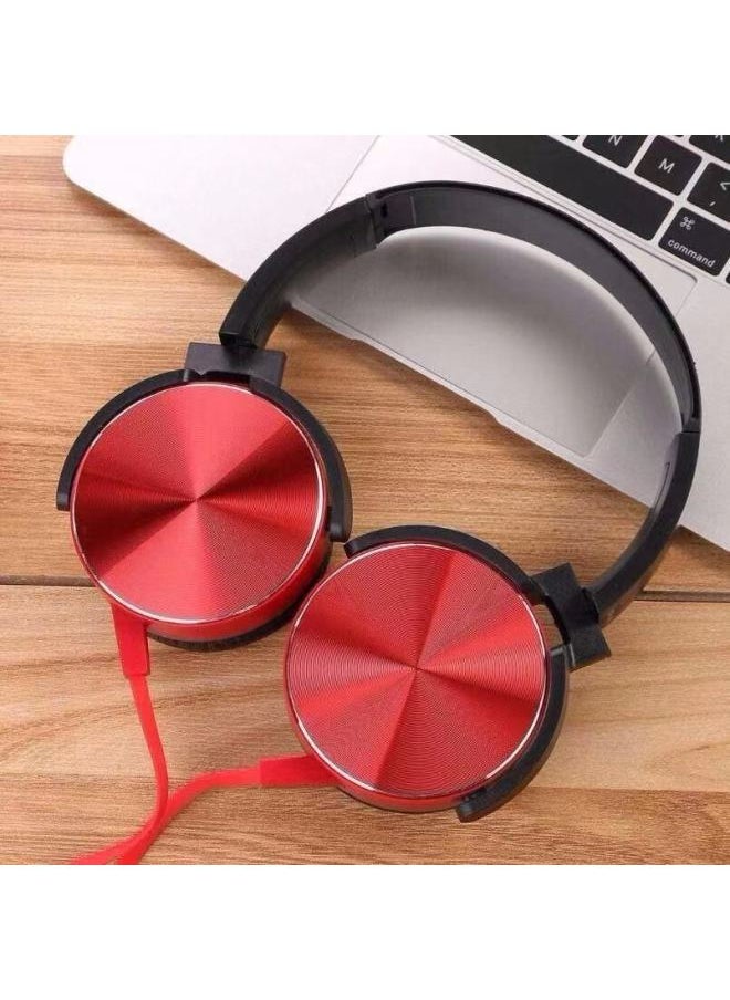 Generic - Headset Headset Subwoofer Computer Mobile Phone Headset Android Apple For Wireless Headset Other-Color:Package 1 - Red Version With Wheat - Image 1