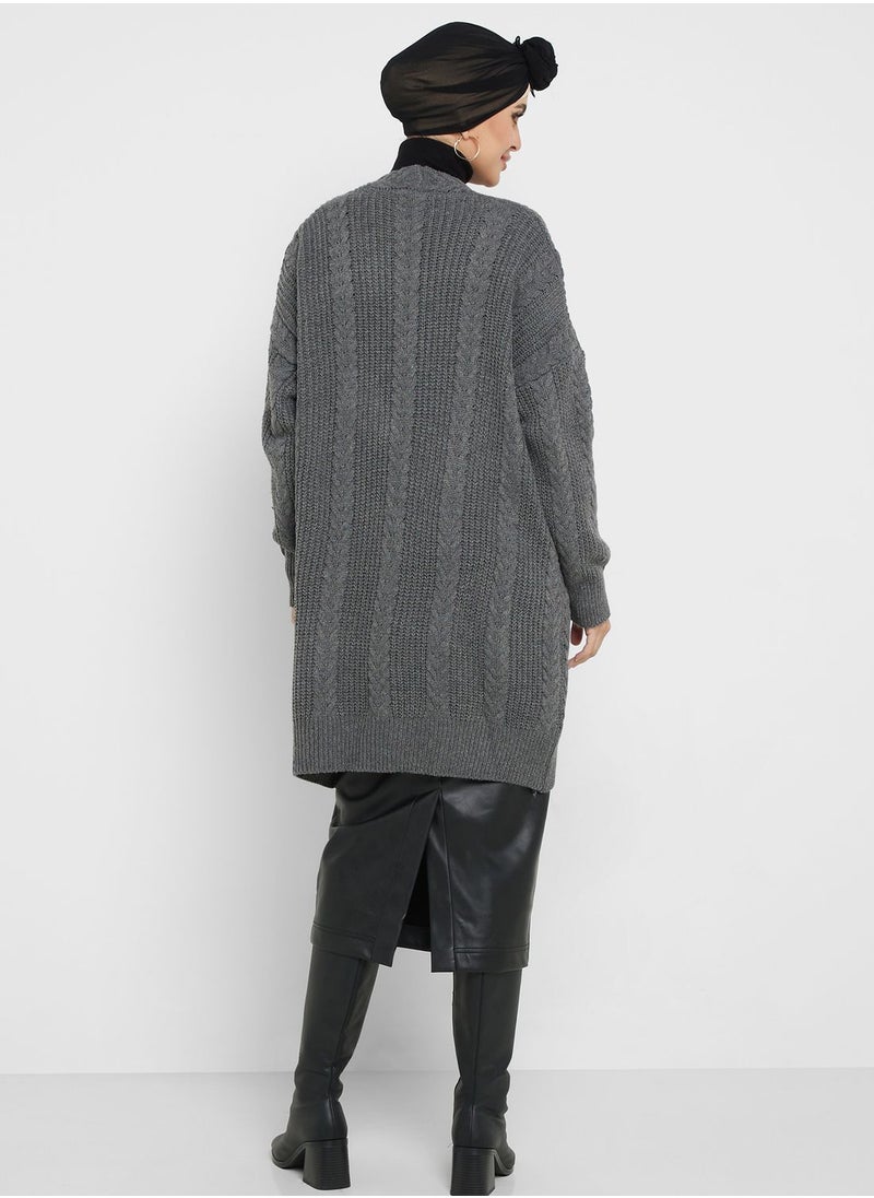 Khizana - Chunky Open Cardigan - Image 1