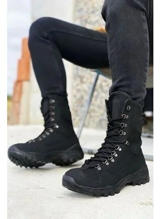 Big King Black Combat Boots for Men