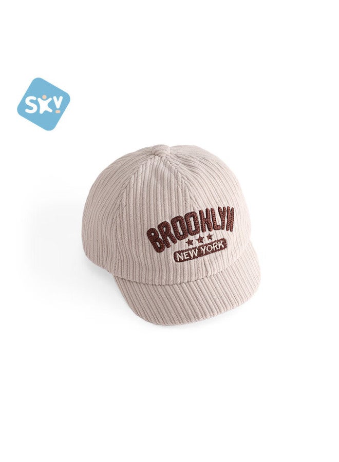 Shubeiyi Baby Hat Autumn Winter Duckbill Cap Infant Toddler Korean Style Fashion Corduroy Baseball Cap Casual Chic Beige