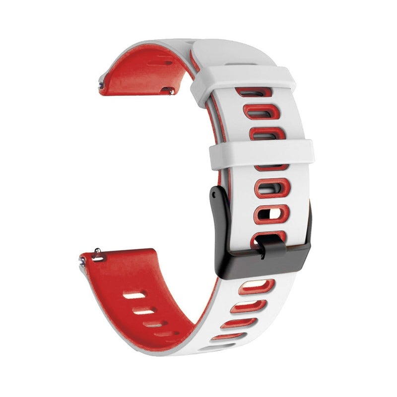 S-TOP For Garmin Venu 2 Plus 20mm Mixed-color Silicone Watch Band(White+Red) - Image 1