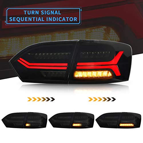 VLAND Led Tail lights Compatible with Jetta 2011-2014 Sagitar 12-14 (Not Fit GLI &Led Version), Full LED Rear Lamp Assembly w/Left Fog Light w/Sequential Smoke/Tinted - Image 5