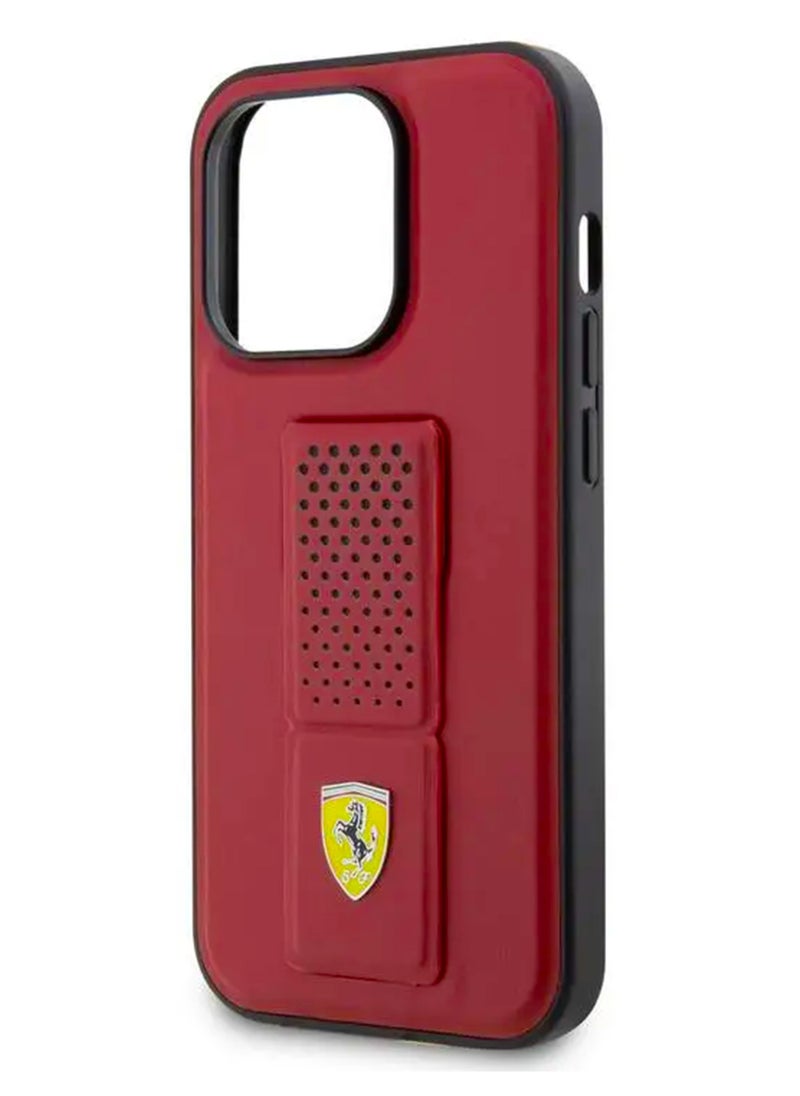Ferrari - Ferrari iPhone 14 Pro Max for Grip stand Case with Perforated Pattern - Red - Image 1