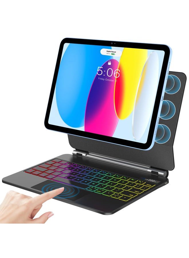 KARFUN Keyboard Case for iPad 11th (A16, 2025) & 10th Gen 10.9" (2022)–Floating Cantilever Stand with Multi-Touch Trackpad–Backlit Magic Keyboards for iPad A16 Case with Keyboard 11th/10th Gen (Black) - Image 1