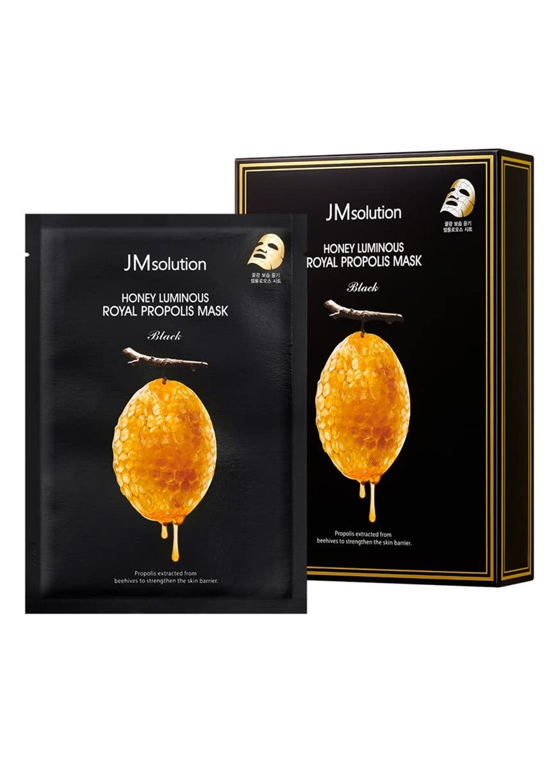 JM SOLUTION JMsolution Honey Royal Propolis Ampoule Korean Skincare Face Mask -Rich Moisturizing Boosting Nutrition -10sheets per box For All Skin Type - Image 1