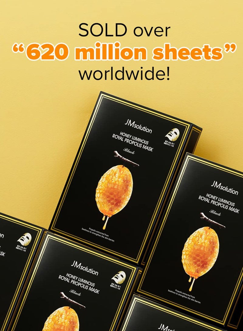 JM SOLUTION JMsolution Honey Royal Propolis Ampoule Korean Skincare Face Mask -Rich Moisturizing Boosting Nutrition -10sheets per box For All Skin Type - Image 3