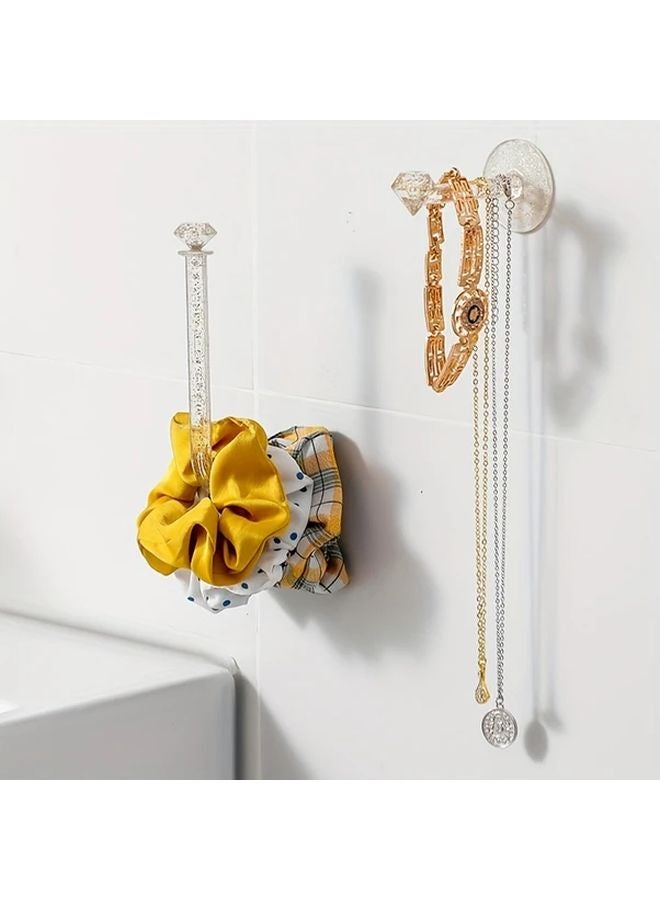 2pcs Rhinestone Hook Short Style Wall Mounted Hair Accessories Storage Holder - Image 5