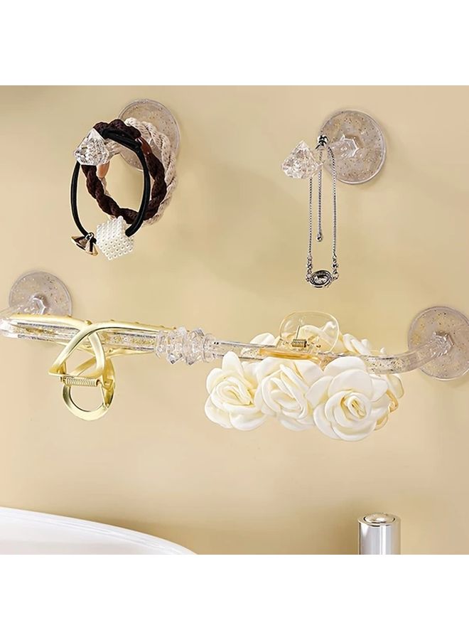 2pcs Rhinestone Hook Short Style Wall Mounted Hair Accessories Storage Holder - Image 3
