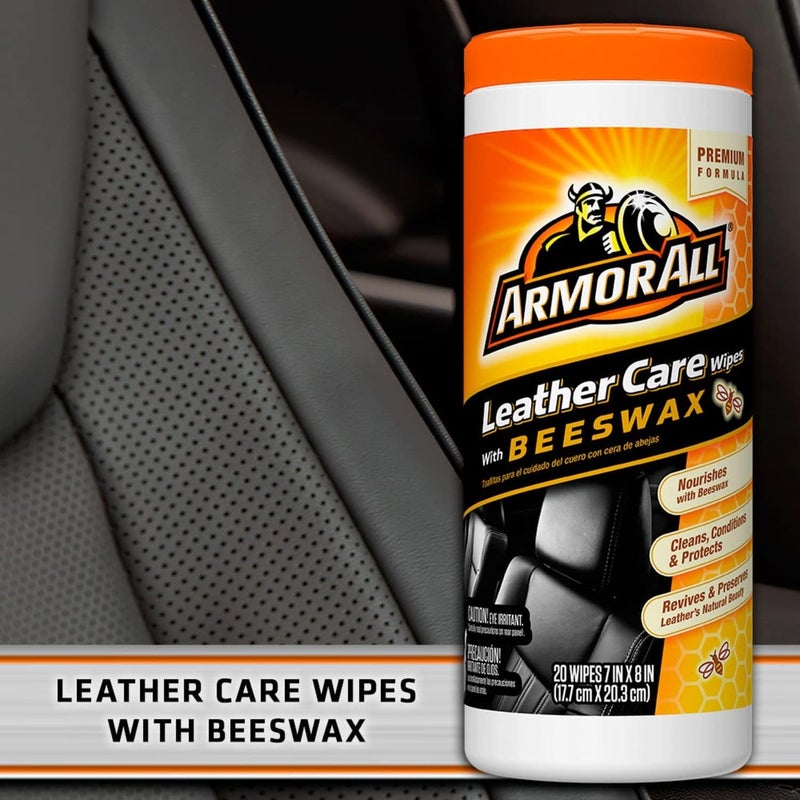 Armor All Leather Care Wipes with Beeswax - 20 Count - Image 2