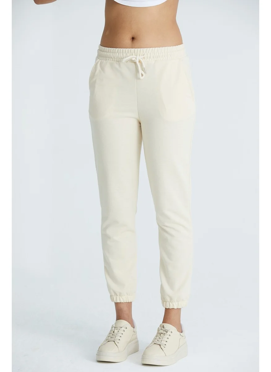 Twenty3 Women's Basic 2 Thread Lycra Regular Fit Sweatpants with Elastic Legs